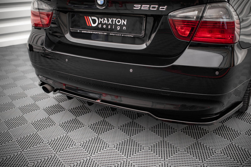 Maxton Design Rear Splitter (with one vertical bar) BMW 3 Sedan E90