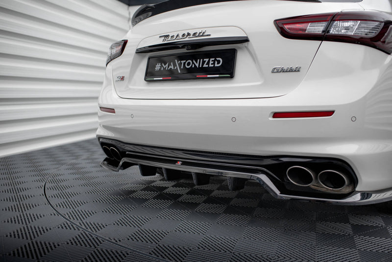 Maxton Design Rear Splitter (with one vertical bar) Maserati Ghibli Mk3 Facelift