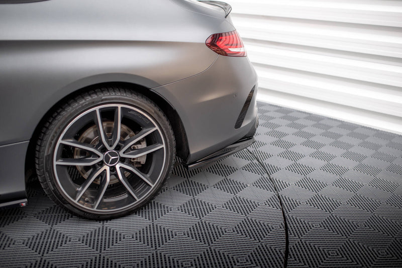 Maxton Design Rear Splitter (with one vertical bar) Mercedes-AMG C43 Coupe / Cabrio C205 Facelift / A205 Facelift