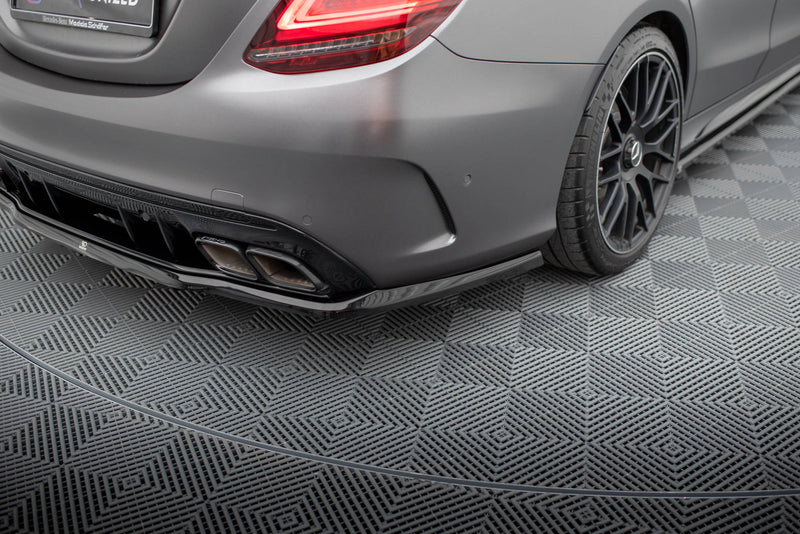 Maxton Design Rear Splitter (with one vertical bar) Mercedes-AMG C63 Sedan / Estate W205 Facelift