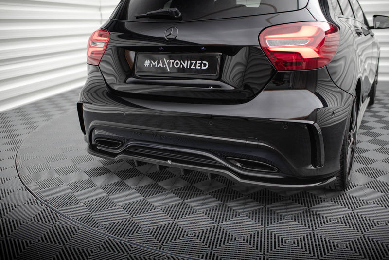 Maxton Design rear splitter (with one vertical bar) Mercedes-Benz A AMG-Line W176 Facelift