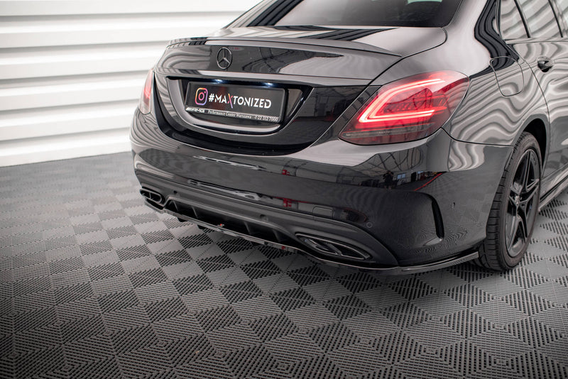 Maxton Design Hinten Splitter (mit einem vertikalem balken) Mercedes-Benz C AMG-Line W205 Facelift