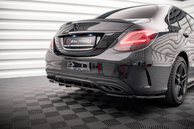 Maxton Design Hinten Splitter (mit einem vertikalem balken) Mercedes-Benz C AMG-Line W205 Facelift