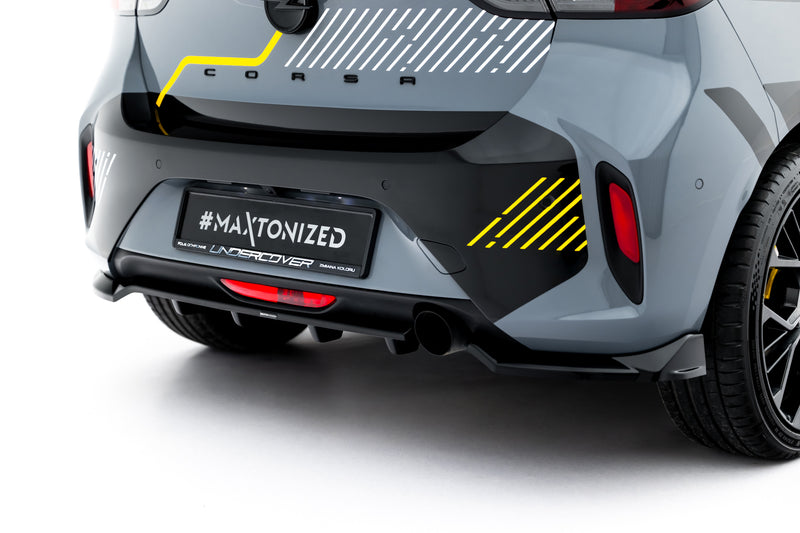Maxton Design Rear Splitter (with vertical bar) Opel Corsa F Facelift (Mk6 Facelift)