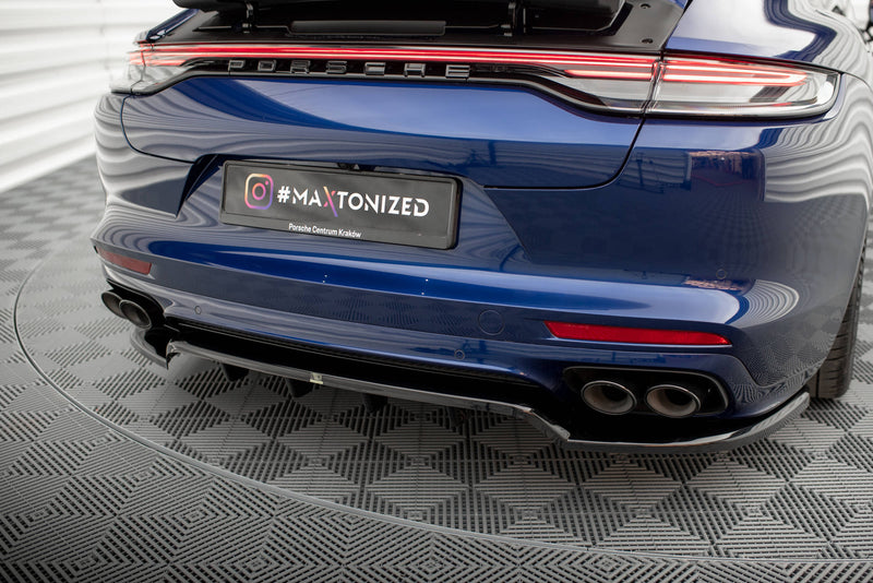 Maxton Design Rear Splitter (with one vertical bar) Porsche Panamera E-Hybrid 971 Facelift