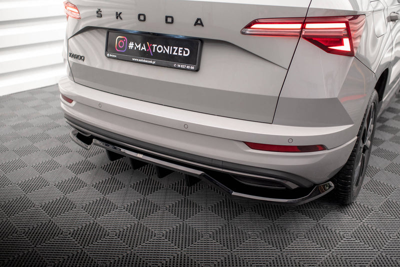 Maxton Design Hinten Splitter (mit einem vertikalem balken) Skoda Karoq Sportline Mk1 Facelift