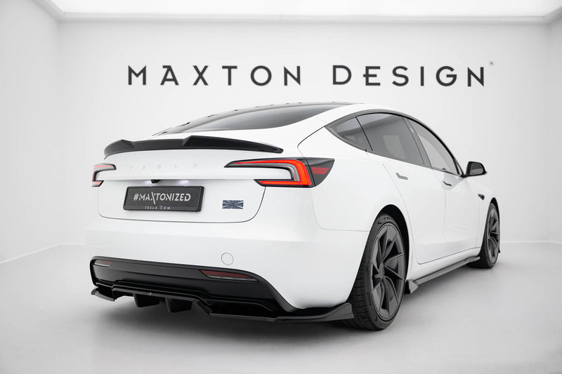 Maxton Design Hinten Splitter (mit einem vertikalem balken) V.1 Tesla Model 3 Performance Mk1 Facelift