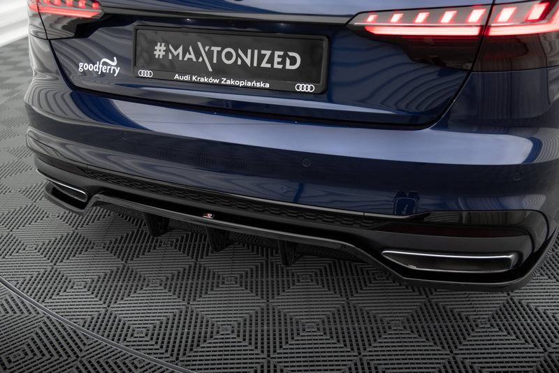 Maxton Design Hinten Splitter (mit einem vertikalem balken) V.2 Audi A4 S-Line B9 Facelift