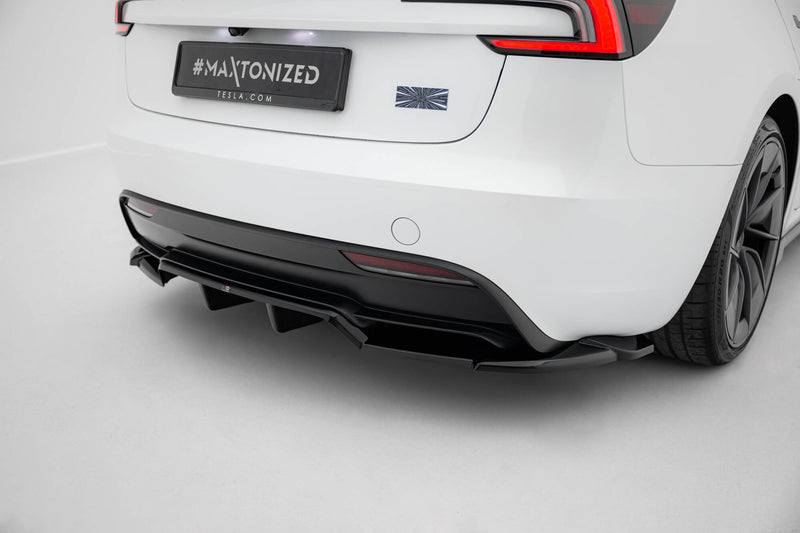 Maxton Design Hinten Splitter (mit einem vertikalem balken) V.2 Tesla Model 3 Performance Mk1 Facelift