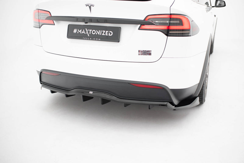 Maxton Design Hinten Splitter (mit einem vertikalem balken) V.2 Tesla Model X Mk1 Facelift