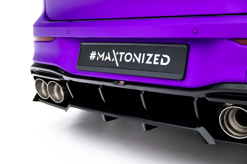 Maxton Design Hinten Splitter (mit einem vertikalem balken) V.2 Volkswagen Golf R  Mk8 / Mk8 Facelift
