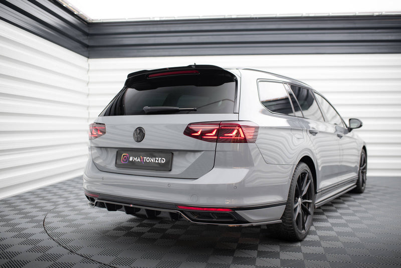 Maxton Design rear splitter (with one vertical bar) Volkswagen Passat R-Line B8 Facelift