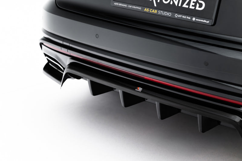 Maxton Design Rear Splitter (with a vertical bar) Volkswagen Touareg R-Line Mk3 Facelift