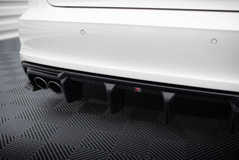 Maxton Design rear diffuser for Audi A3 S-Line Sportback 8V (version with dual exhaust pipes on one side)