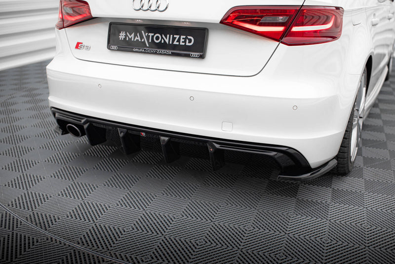 Maxton Design rear apron Audi A3 S-Line Sportback 8V (version with single-sided double exhaust pipe)