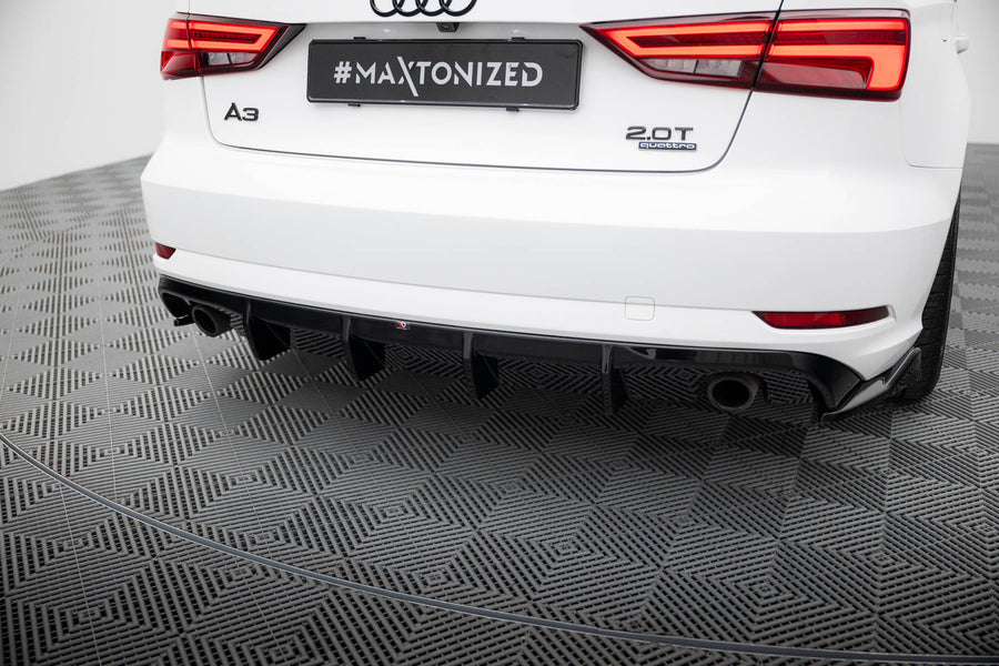 Maxton Design Heckansatz Audi A3 Sedan 8V Facelift  (Version mit Einzel-Auspuffendrohren beidseitig)