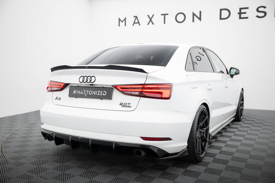 Maxton Design Heckansatz Audi A3 Sedan 8V Facelift  (Version mit Einzel-Auspuffendrohren beidseitig)