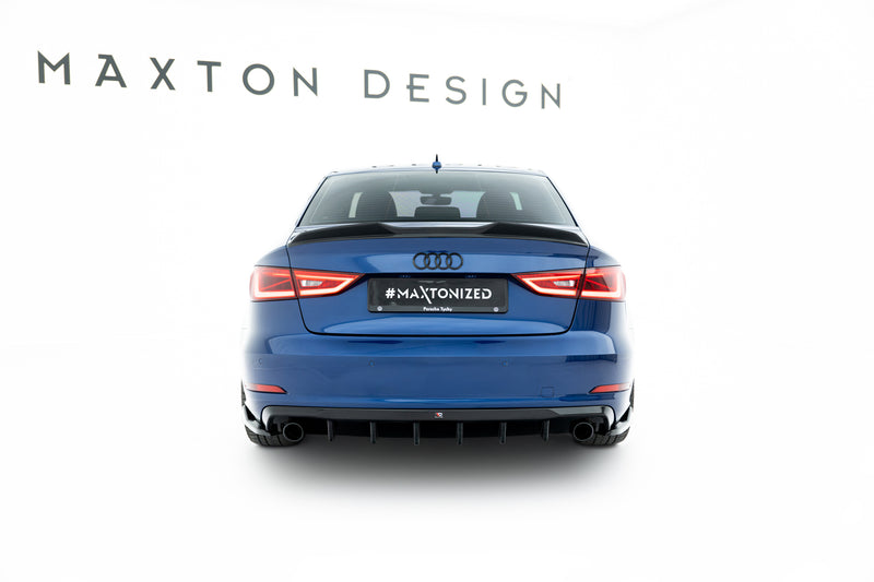 Maxton Design rear spoiler Audi A3 Sedan 8V (version with single exhaust pipes on both sides)