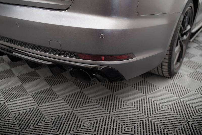 Maxton Design rear diffuser Audi A4 S-line B9 (version with single exhaust pipes on both sides)
