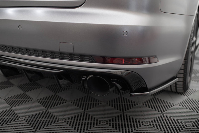 Maxton Design rear diffuser Audi A4 S-line B9 (version with single exhaust pipes on both sides)