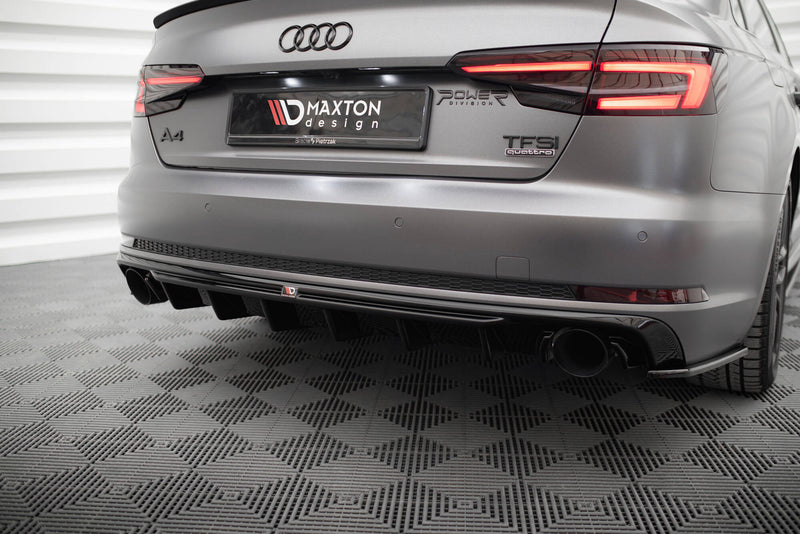 Maxton Design rear diffuser Audi A4 S-line B9 (version with single exhaust pipes on both sides)