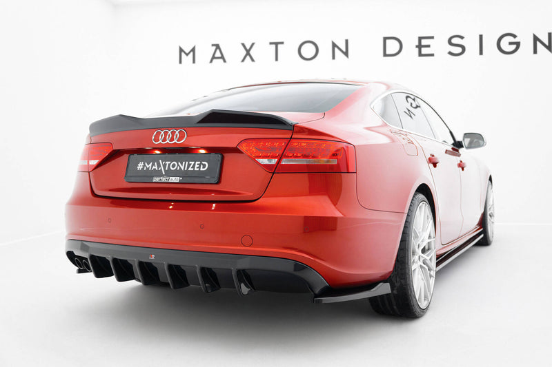 Maxton Design rear diffuser for Audi A5 S-Line Sportback 8T (version with single-sided dual exhaust pipe)