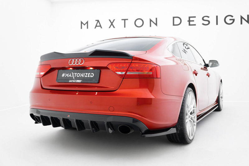 Maxton Design rear diffuser for Audi A5 S-Line Sportback 8T (version with single exhaust pipes on both sides)