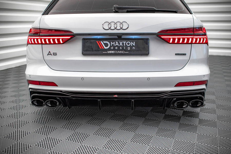 Maxton Design Heckansatz + Endschalldampfer Sportauspuff Attrappe passend für Audi A6 S-Line / S6 C8 / C8 Facelift