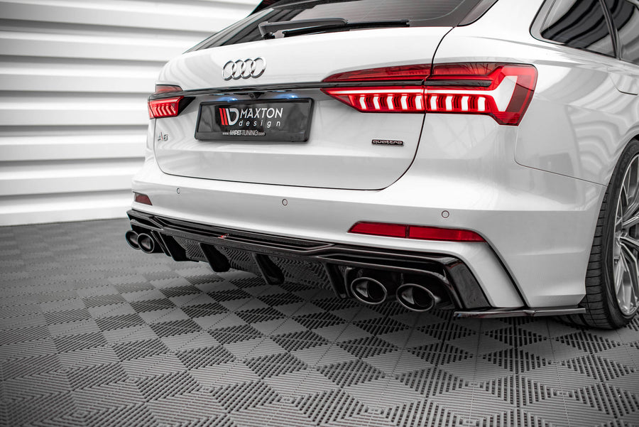 Maxton Design Heckansatz + Endschalldampfer Sportauspuff Attrappe passend für Audi A6 S-Line / S6 C8 / C8 Facelift