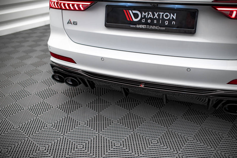 Maxton Design Rear Diffuser + Exhaust Tip Sport Exhaust Dummy Audi A6 S-Line / S6 C8 / C8 Facelift