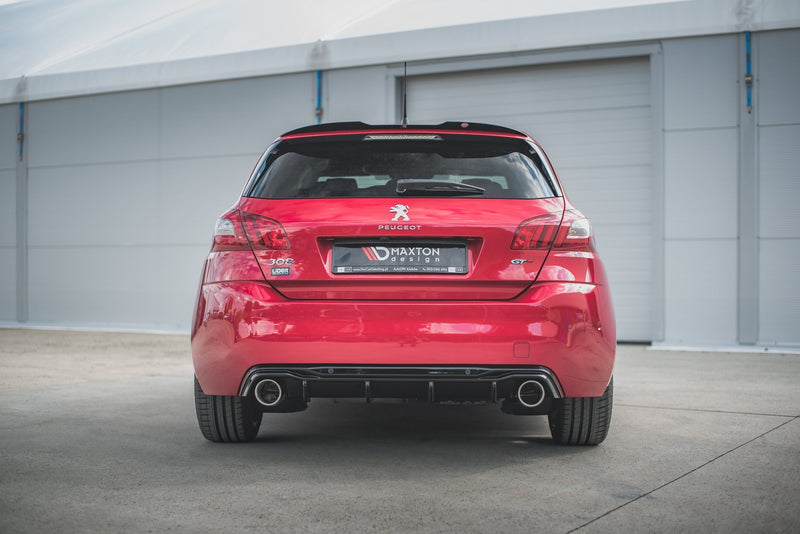 Maxton Design rear diffuser + exhaust silencer sport exhaust imitation Peugeot 308 GT Mk2 Facelift