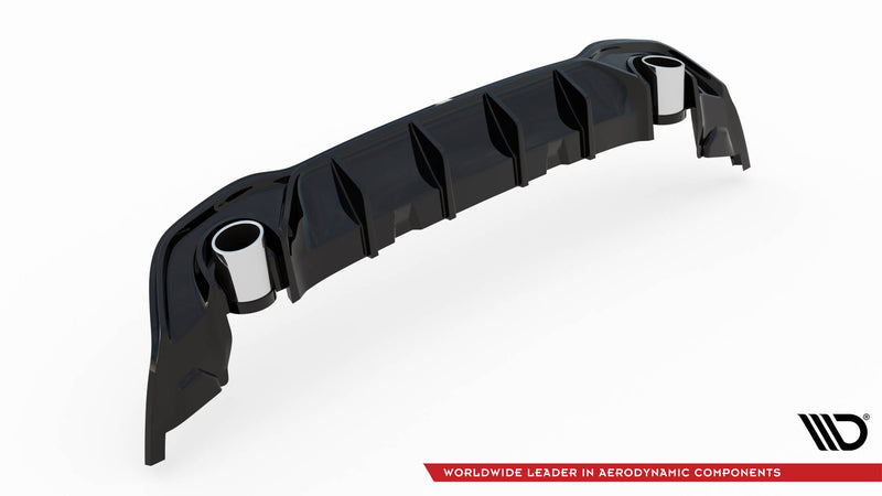 Maxton Design Rear Spoiler + Exhaust Tip Sport Exhaust Dummy Volkswagen Golf GTE / R-Line Mk8 / Mk8 Facelift