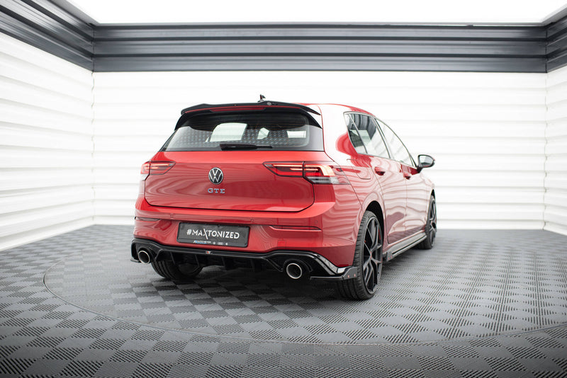 Maxton Design Rear Spoiler + Exhaust Tip Sport Exhaust Dummy Volkswagen Golf GTE / R-Line Mk8 / Mk8 Facelift