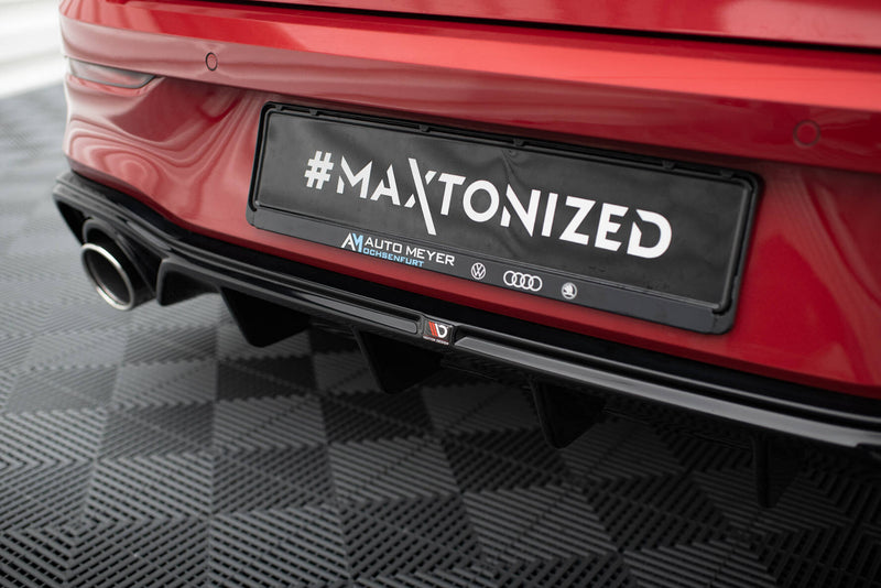 Maxton Design Rear Spoiler + Exhaust Tip Sport Exhaust Dummy Volkswagen Golf GTE / R-Line Mk8 / Mk8 Facelift