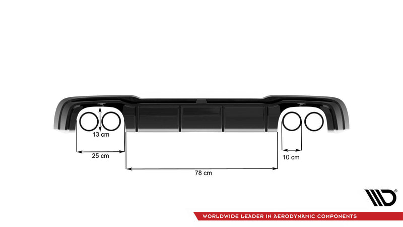 Maxton Design Rear Diffuser + Milltek Sport Exhaust Extension Audi RS3 Sportback 8V Facelift