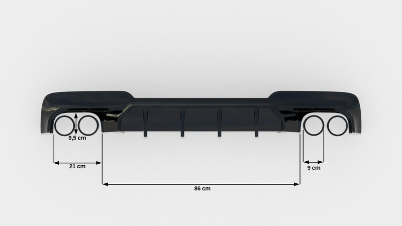 Maxton Design Heckansatz V.2 BMW 5 M-Pack F10 / F11 (Version mit zwei Doppelauspuffanlagen)