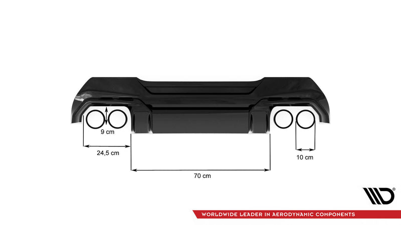 Maxton Design Rear Diffuser V.2 + Milltek Sport Exhaust Extension BMW 1 F40 M135i