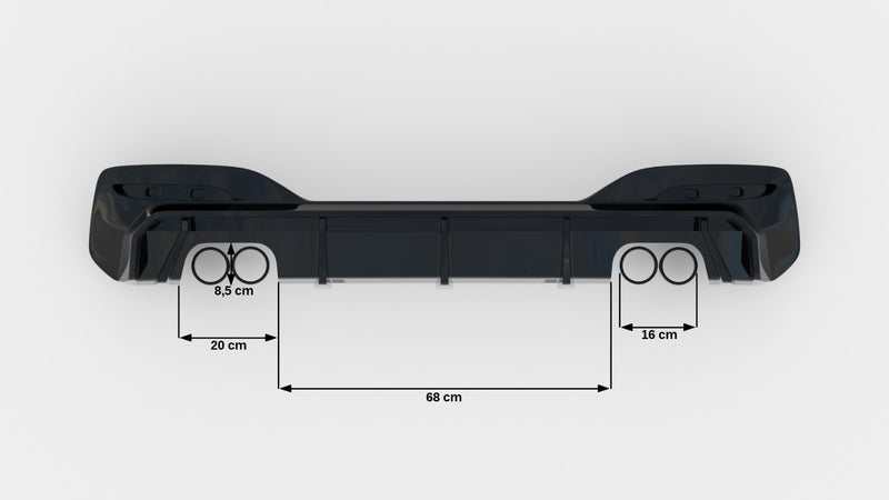 Maxton Design Heckansatz V.3 BMW 1 M-Pack / M140i F20 Facelift (Version mit Doppelauspuff auf beiden Seiten)