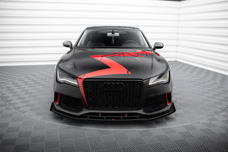 Maxton Design Street Pro Splitter + Flaps + Flaps Audi A7 RS7 Look C7