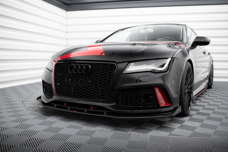 Maxton Design Street Pro Splitter + Flaps + Flaps Audi A7 RS7 Look C7