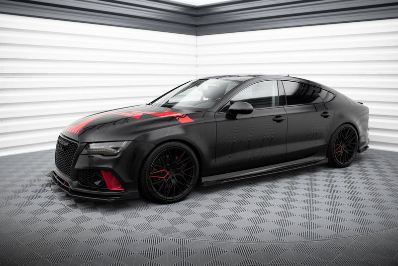 Maxton Design Street Pro Splitter + Flaps + Flaps Audi A7 RS7 Look C7
