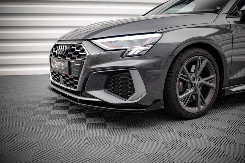 Maxton Design Street Pro Splitter + Flaps  + Flaps Audi S3 / A3 S-Line 8Y