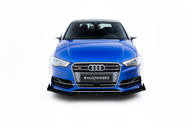 Maxton Design Street Pro Splitter + Flaps + Flaps Audi S3 / A3 S-Line Sedan 8V