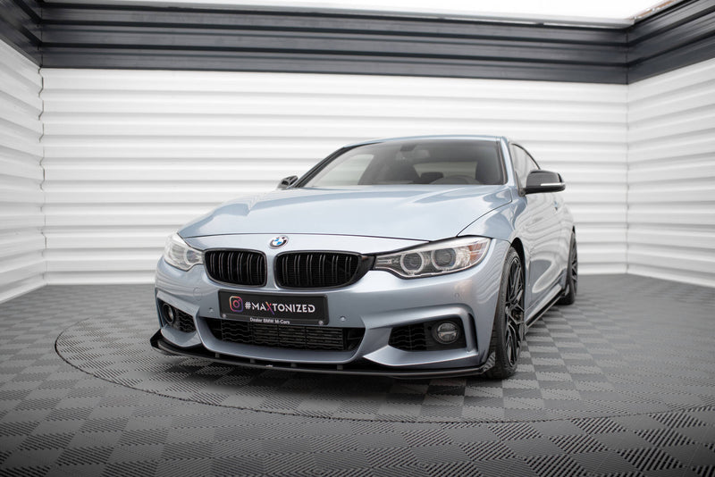 Maxton Design Street Pro Splitter + Flaps + Flaps for BMW 4 Series Coupe / Gran Coupe / Cabrio M-Pack F32 / F36 / F33