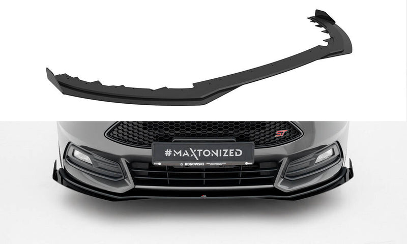Maxton Design Street Pro Splitter + Flaps + Flaps for Ford Focus ST Mk3 Facelift
