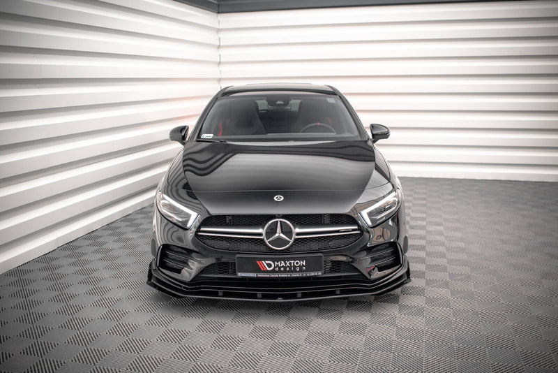 Maxton Design Street Pro Splitter + Flaps + Flaps for Mercedes A35 AMG / AMG-Line Aero Pack W177