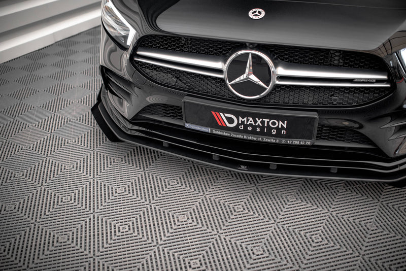 Maxton Design Street Pro Splitter + Flaps + Flaps for Mercedes A35 AMG / AMG-Line Aero Pack W177