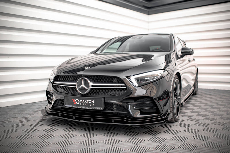 Maxton Design Street Pro Splitter + Flaps + Flaps for Mercedes A35 AMG / AMG-Line Aero Pack W177