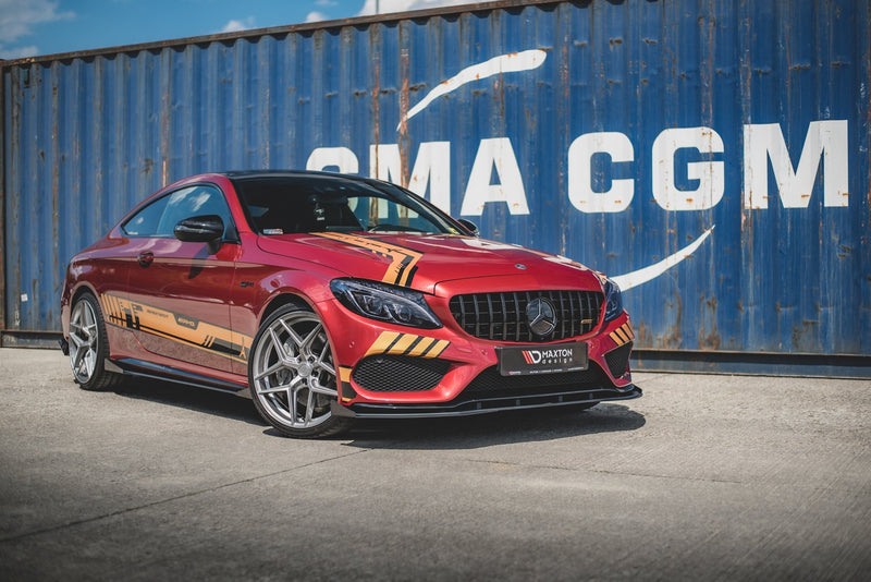 Maxton Design Street Pro Splitter + Flaps Mercedes-AMG C43 / AMG-Line Coupe C205