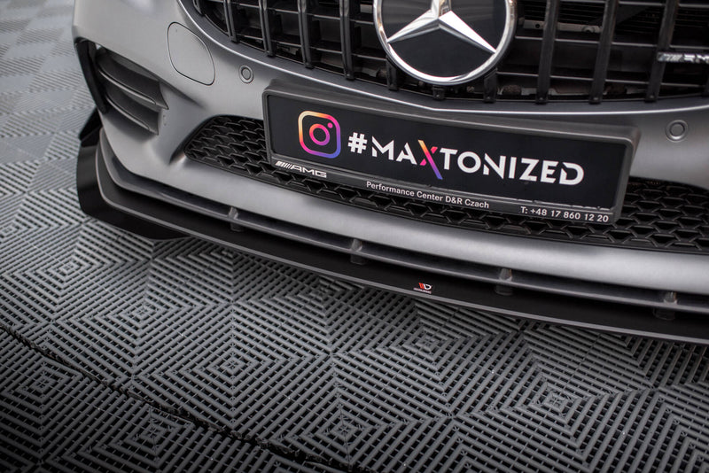 Maxton Design Street Pro Splitter + Flaps + Flaps for Mercedes-AMG C43 Coupe / Cabrio C205 Facelift / A205 Facelift